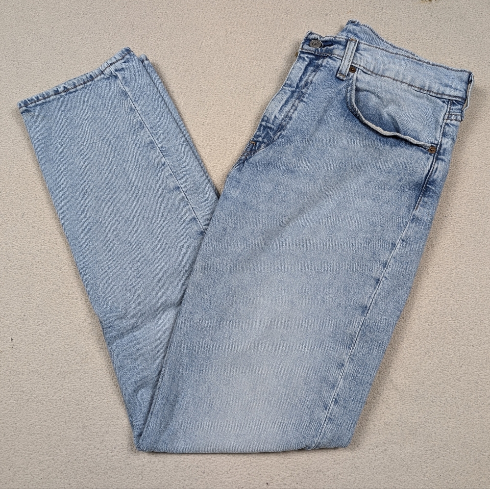 Levi's 502 Men's Size 34x34 Denim Blue Jeans Light Wash Big E Premium